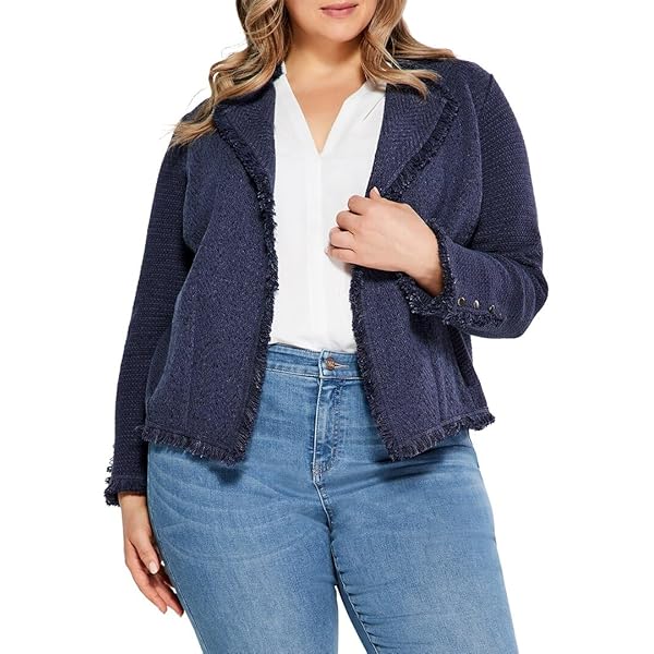 Amazon.com: NIC+ZOE Women's Long Fringe Mix Knit Jacket, Black